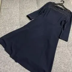 新品　組曲　ネイビー　七分袖ワンピース　2 お受験
