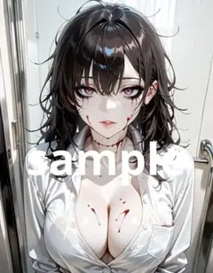 AI美女 アニメ イラスト A4ポスター ハロウィンゾンビコスプレ彼女@296
