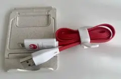 JAL国際線アメニティ　充電ケーブル　スマホスタンド