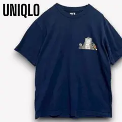ユニクロ【L】Tシャツ 綿100 刺繍 キャラクター 半袖 メンズ G3343