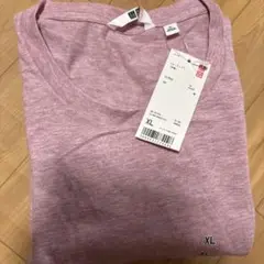 ユニクロ　ピンク XLサイズ クルーネック　Tシャツ
