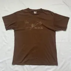 FRUIT OF THE LOOM Tシャツ L ブラウン 犬 猫