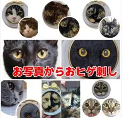 飾れるにゃんこのおヒゲ刺し　刺繍枠　壁掛け　ハチワレ　8cm 飾れるにゃんこのおヒゲ刺し 刺繍枠 壁掛け ハチワレ 8cm