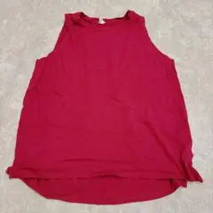 深い赤 タンクトップ Mサイズ コットン混紡 ノースリーブ