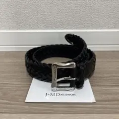 【未使用】J&M DAVIDSON レザーメッシュベルト 32 干場義雅