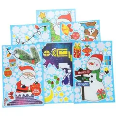 ❣️6枚セット❣️ クリスマスの窓にしがみつく クリスマスウォールデカール