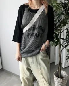 sedagle バイカラーリブTシャツ