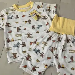 新品　タグ付き】　おさるのジョージ　パジャマ　90cm 腹巻き付き　半袖