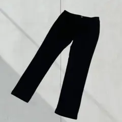 3093　ストレッチパンツ　レギンスパンツ　裏起毛　ゆったり　黒　L　防寒