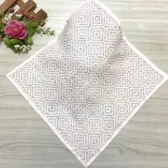 刺し子の花ふきん 8