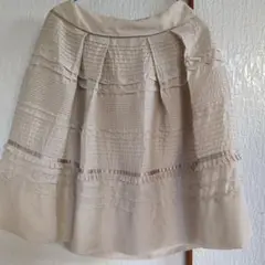 ハロッズコットンベージュ フレアスカート