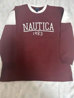 NAUTICA バーガンディ 長袖Tシャツ L