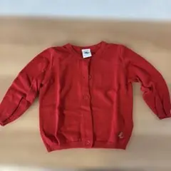 PETIT BATEAU レッド カーディガン 74cm