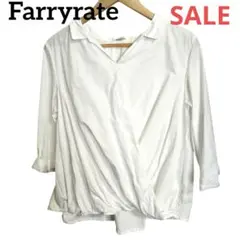 【SALE】 Farryrate ホワイト ラップデザイン シャツ　白シャツ　襟