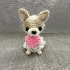 あみぐるみチワワちゃん(クリーム＆ホワイト）