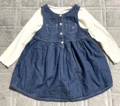 ☆Babyデニム風薄手ジャンパースカート＆シャツ☆セット売り☆