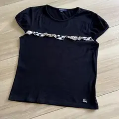 バーバリー　ノバチェック フリル Tシャツ　160　ブラック　キッズ　レディース