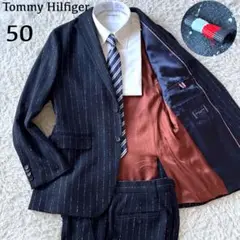 未使用級　トミーヒルフィガー　ビジネス　スーツ　セットアップ　50 ネイビー　紺