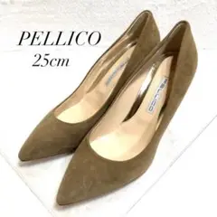 ✨ほぼ新品✨ PELLICO 25cm スエード ポインテッドトゥ カーキ