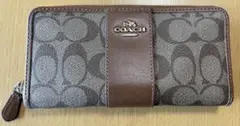 COACH 長財布 ブラウン グレー
