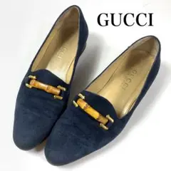 LA4678 GUCCI グッチ バンブー パンプス ローファー ネイビー 35