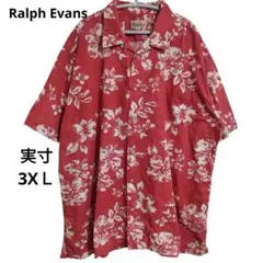 猛暑 Ralph Evans 花柄 アロハシャツ 3XL 綿100% 大きい
