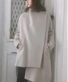 美品!ENFOLD★エンフォルド★ラムウール★ストールコート ★グレー★佐々木希