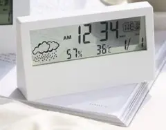 多機能卓上電子時計　温度計、湿度計、アラーム付き