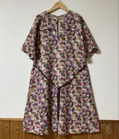美品✨Sally Scott フラワープリントフレアスリーブワンピース