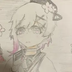 手描きイラスト　魔法少女ノ魔女裁判 まのさば 桜羽エマ