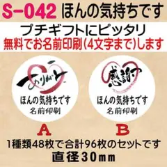 サンキューシール S-042　ほんの気持ちです