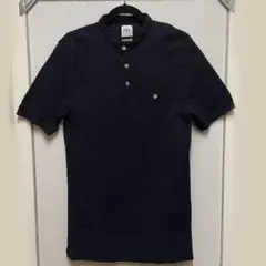 【美品】ZARA ブラック　ノーカラー　ポロシャツ M
