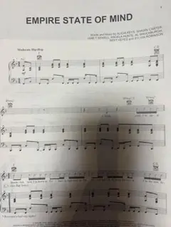 AliciaKeys　ピアノ楽譜　Empire State of Mind