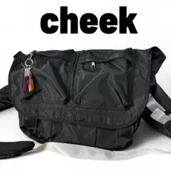 【cheek】ショルダーバッグ ナイロン メッセンジャー ブラック 黒 チーク