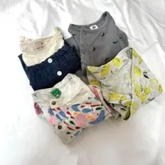 ロンパース　カバーオール　まとめ売り　4点 女の子【60〜80】ベビー服　半袖