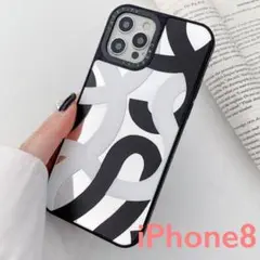 iPhone8カバー ケース 背面ミラー 幾何学模様 おしゃれカジュアル