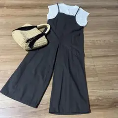 Samansa Mos2 blue バッククロス サロペット