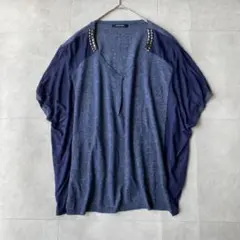 美品✨pas de calais 異素材スタッズドルマンカットソー 38