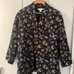 H&M 刺繍テーラードジャケット 黒