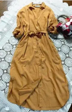 アーバンリサーチ 美品 リネンシャツワンピース ウエストリボン