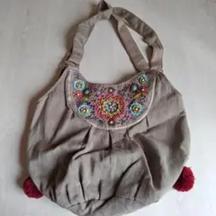 アジアン ベージュ ショルダーバッグ