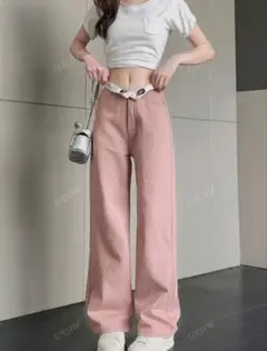 シーイン　ワイドレッグジーンズ