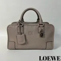 2209-28|美品|ロエベ アマソナ28 アナグラム ハンドバッグ グレージュ