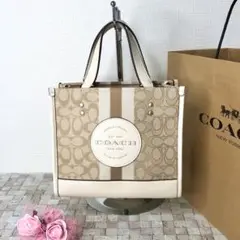 ☆新品☆COACH ハンドバッグ ショルダー 丸ロゴ ホワイトモカ(小)