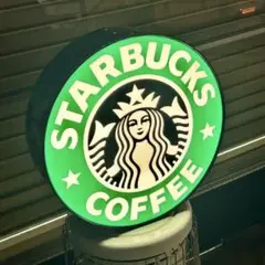 レア！　90s スターバックス　両面看板　レタリング　ストアディスプレイ　サイン Starbucks - スターバックス90sロゴ看板ライトレプリカ 新品未