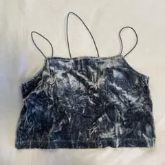 ダークグレー ベルベット キャミソール