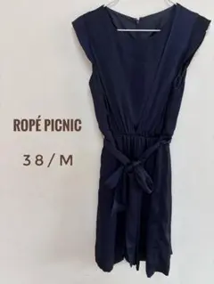 超美品☆【ROPÉ PICNIC】ノースリーブ 腰リボン フレア ワンピース