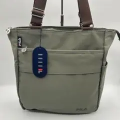 ✨極美品✨FILA ナイロン　トートバッグ　タグ付き　オリーブグリーン