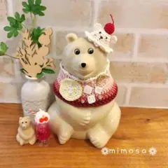 しろくま貯金箱 しゅわっ♬クリームソーダコーデ(いちご)