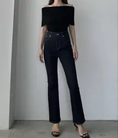 louere 美脚フレアデニムパンツ